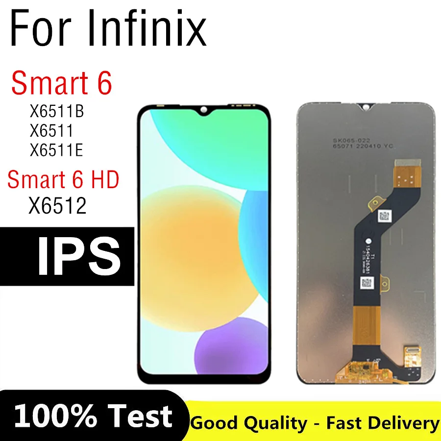 

ЖК-дисплей 6,6 дюйма для Infinix Smart 6 HD X6512, сенсорный экран, дигитайзер, панель в сборе для Smart 6 X6511B, X6511, X6511E LCD