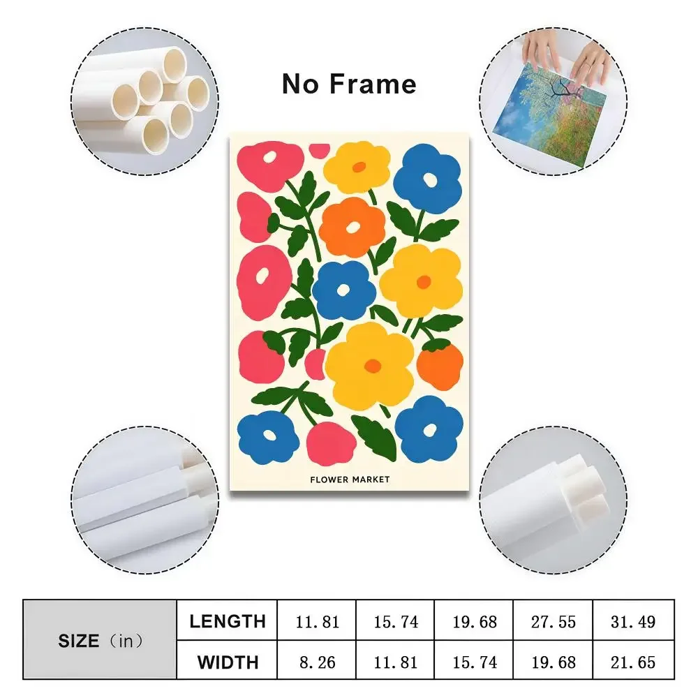 Abstract Flower Peelable Self-Adhesive Stickers, Frameless Wall Art For Singer Band Pop Rap Bedroom