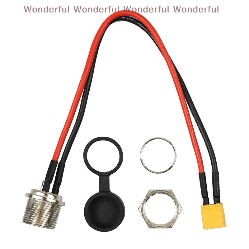 ユニバーサル 3 ピン XT-60 オスプラグコネクタケーブル M4 プロ電動スクーター用防塵柔軟な充電ポート