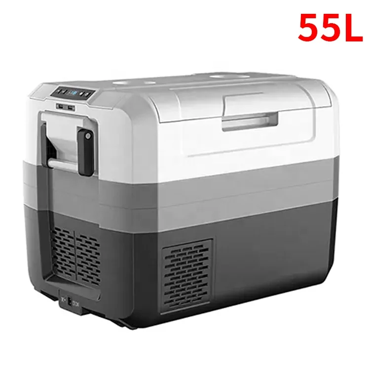 Factory Directly Sale 55L 12V 24v DC Compressor Car Refrigerator Portable Travel Car Fridge with PP Material for Camping Caravan