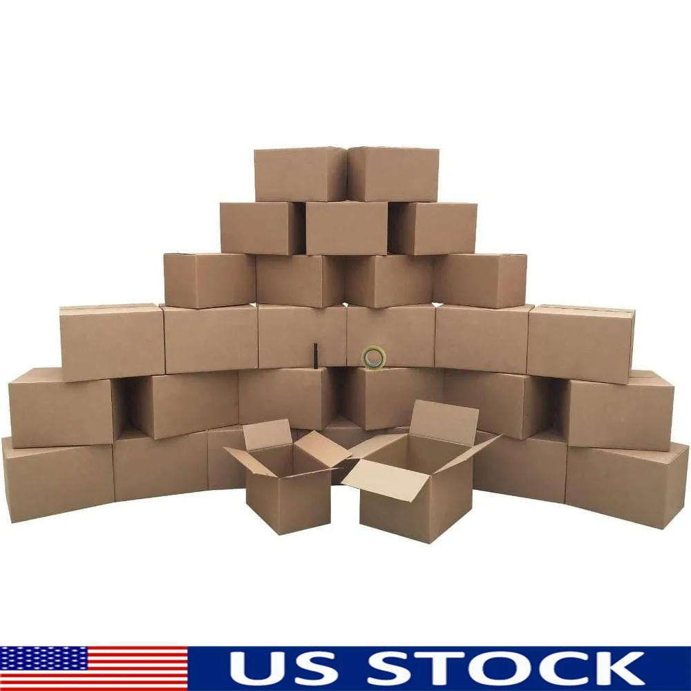 

30 Pack Moving Boxes Kit Small Medium Packing Supplies Tape Marker Perfect Storage Apartment or Moving