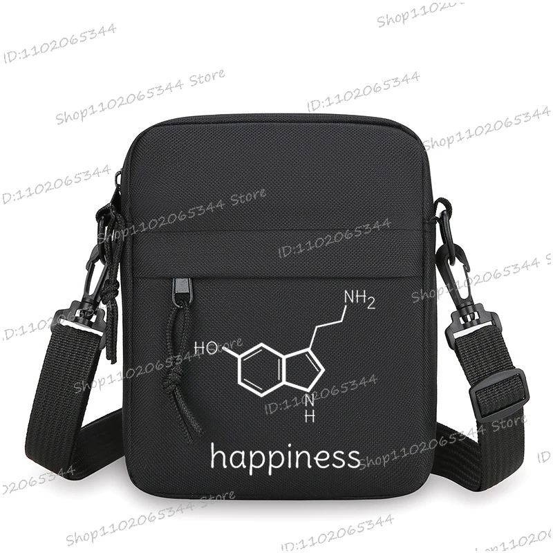 Casual Chemical Molecules Print Crossbody Bag Men Women New Chemistry Teacher Portable Small Phone Bag Street Trend Shoulder Bag