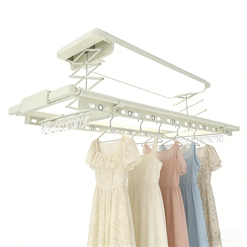 Remote Control Smart Laundry Supplies LED Electric Laundry Rack for Residential Balcony