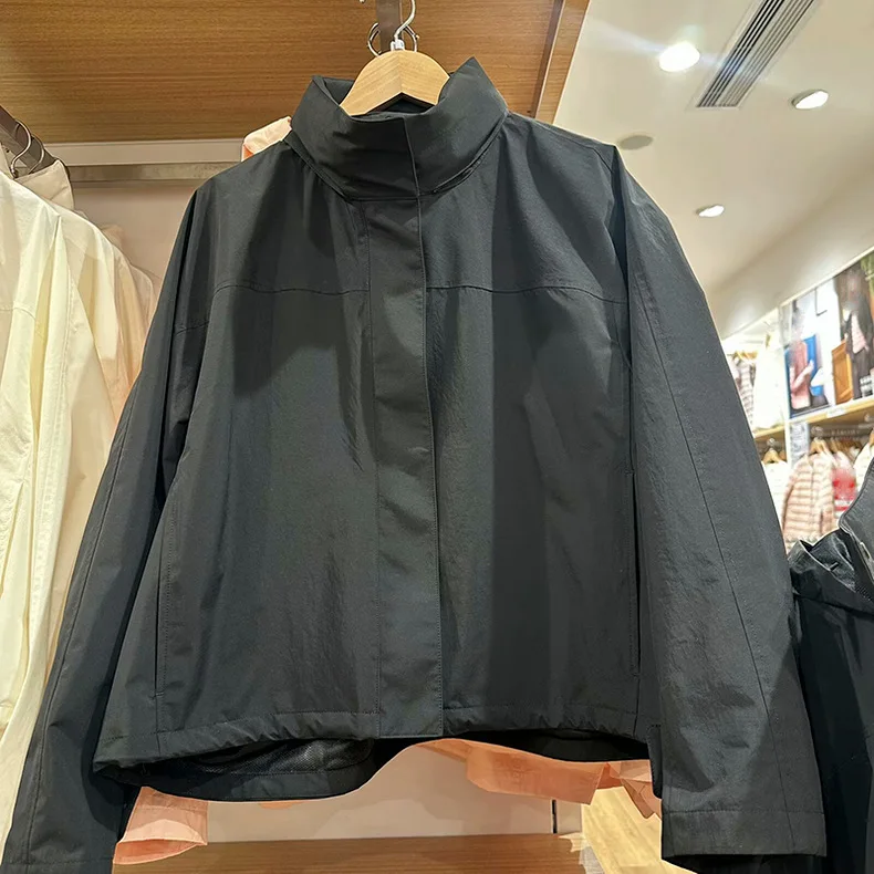 2026 Autumn Women Windproof Jacket Coat Fashion Hooded Stand Collar Thin Jacket Femme Casaco Abrigo Streetwear image 3
