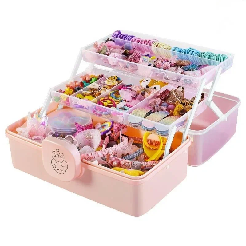 Clear Pink Multi-Purpose Storage Box: Organizer for Cosmetics First Aid Kit Toys Sundries Jewelry & Beads.