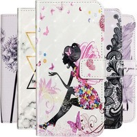 Cute Flower Girl Child Phone Case For Xiaomi Mi Redmi 10A 10C 9A 9C A1 Note 10 10s 11 11s 12s 12 Pro 8t Wallet Flip Cover D17F