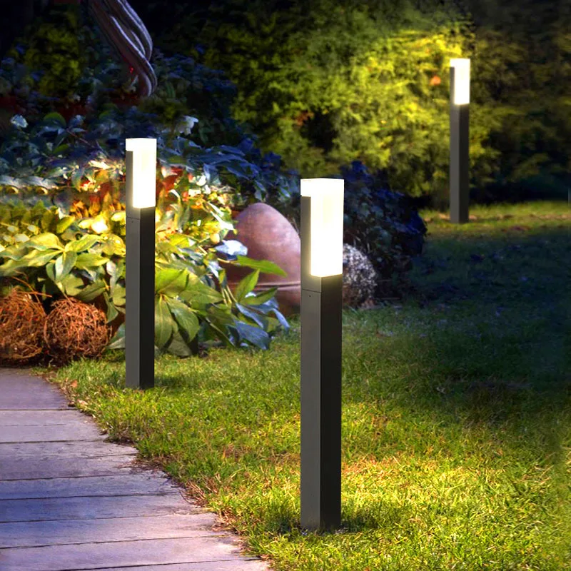 Lampu Rumput Tahan Air Luar Ruangan Lampu Taman Villa Minimalis Modern Lampu Lanskap LED Jalur Halaman Komunitas AC110/220V