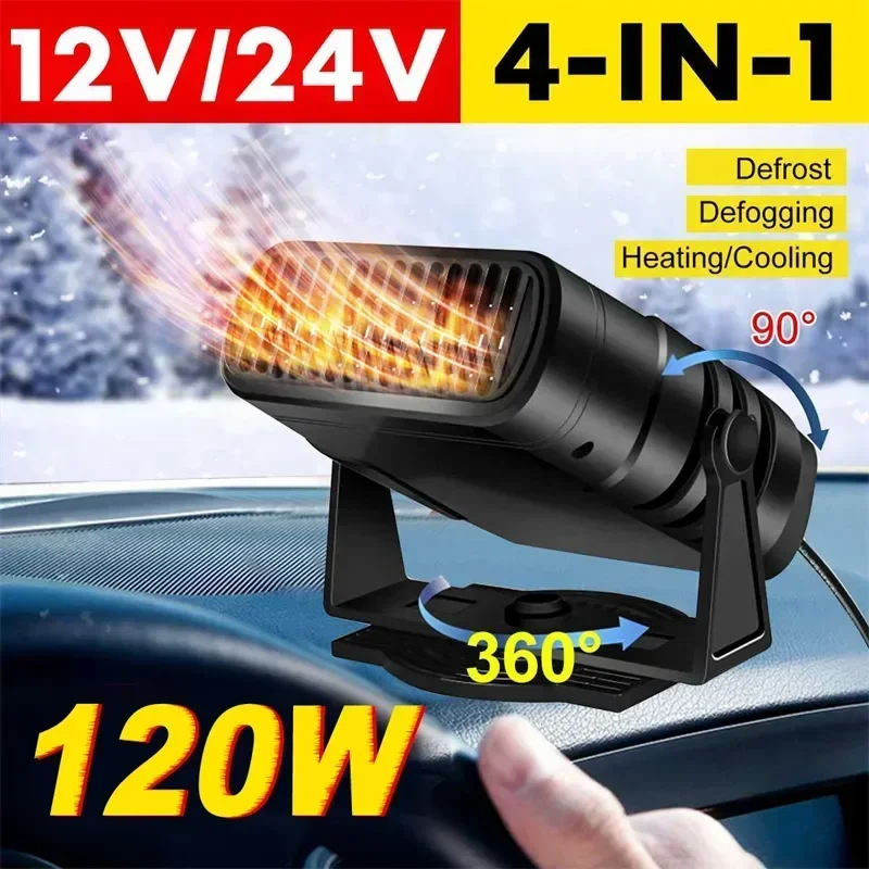 New 12/24V 200W Car Heater Windshield Fast Heating Fans Defrost Defogger 360 Degree Rotation Auto Heater Interior Accessories