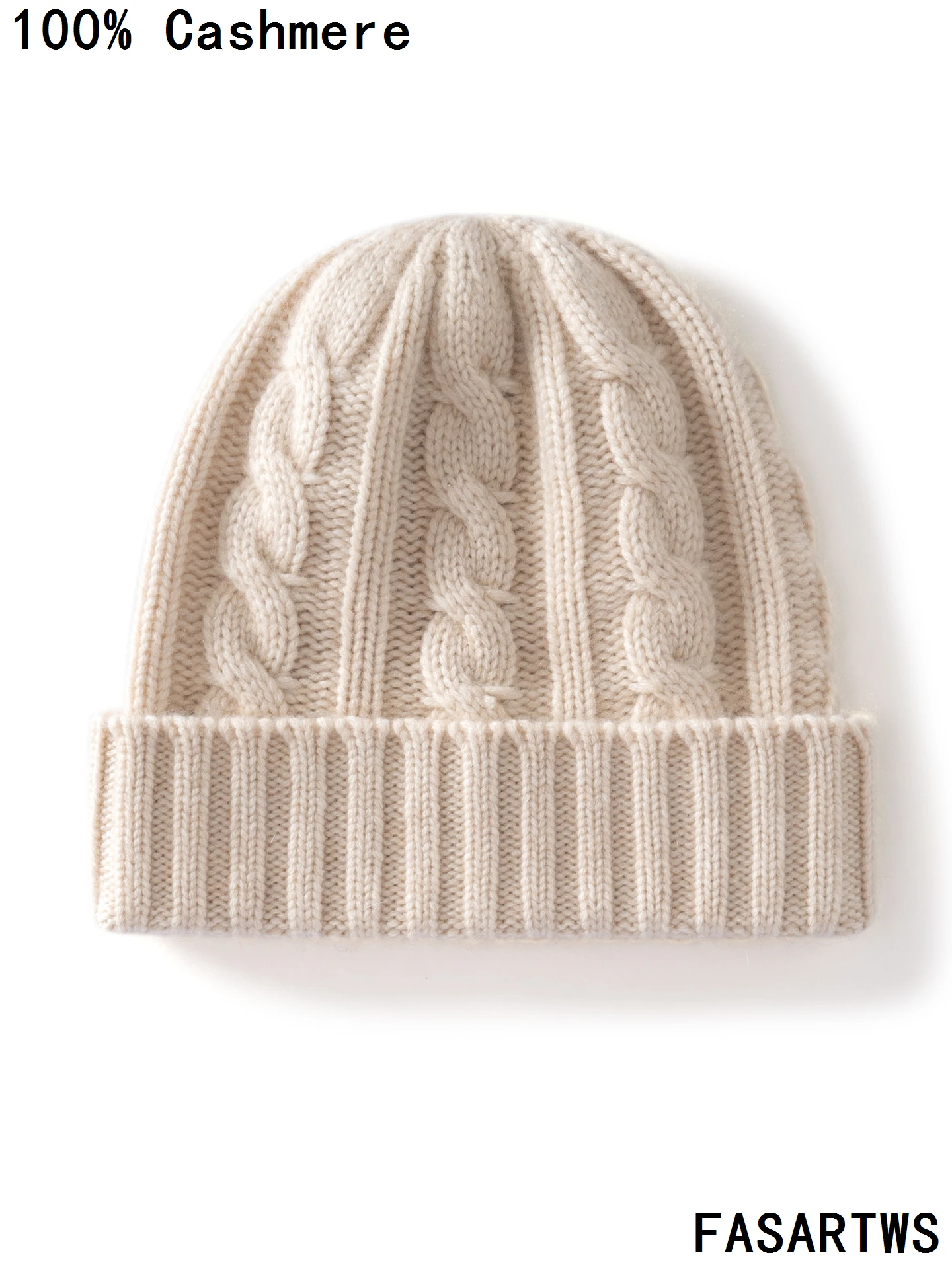

FASARTWS Quality 100% Cashmere Hats Jacquard Hat Women/Men Casual Beanie Hat Winter Warm Windproof Knitted Caps New Outdoor