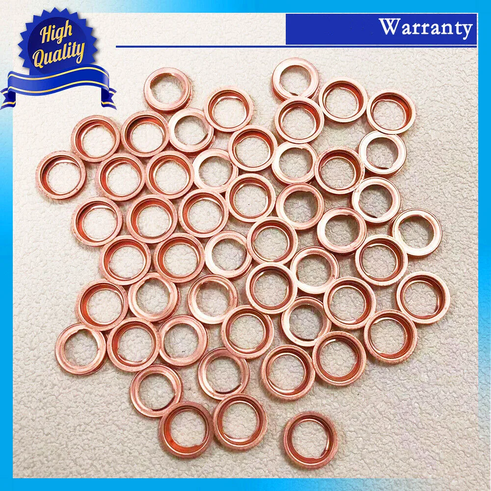 100x Oil Drain Plug Crush Washer for Nissan Micra Primera Juke 200SX - 1102601M02 11026-01M02