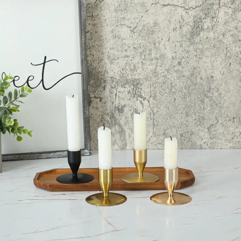H8WB Retro Candlestick Holders Iron Taper Holders for Table Centerpieces Wedding Christmas Home Decorations