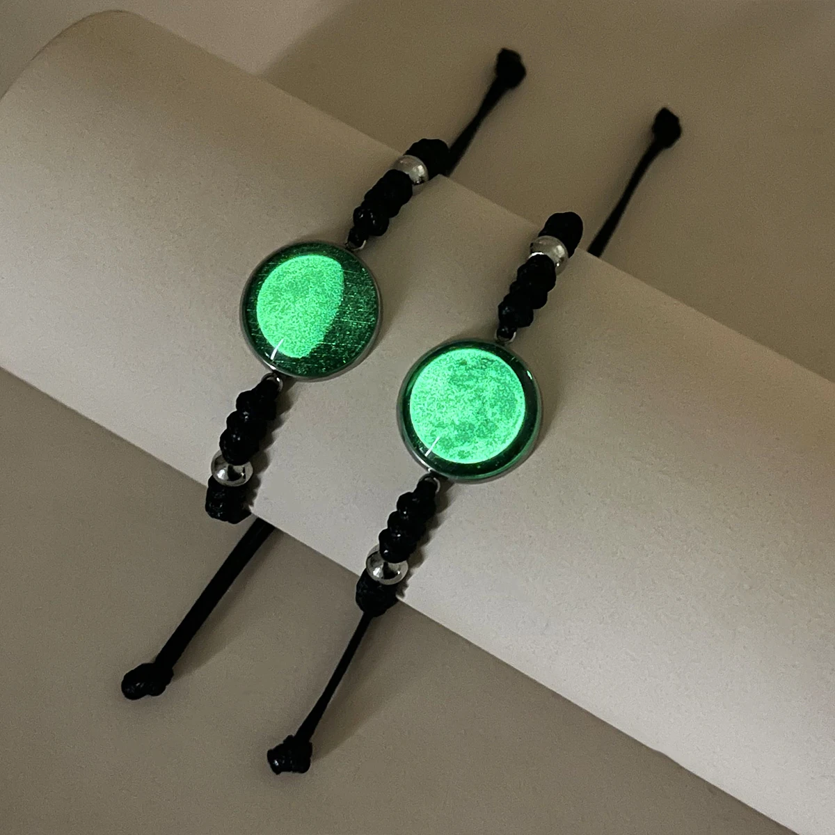 سوار زوجين بمساحة مضيئة 2 أساور أنيقة منسوجة يدويًا #1