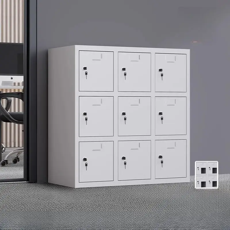 Customized 9 Compartments Mobile Phone Charging Locker with Key Lock Cell Phone Charging Locker Storage Cabinet for Gym Office