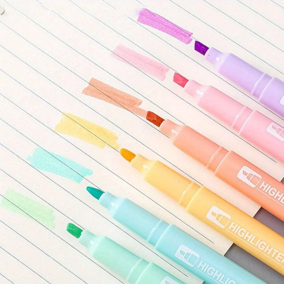 6Pcs Aesthetic Cute Highlighters，Bible Pastel Highlighters and Pens no bleed，Assorted Colors Highlighters for School Supplies