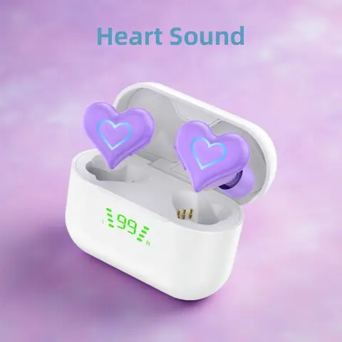 New Heart Shaped Wireless Bluetooth Headphones Wireless Earbuds Cute Music Headphones Pretty Girls Like Bluetooth Headphones