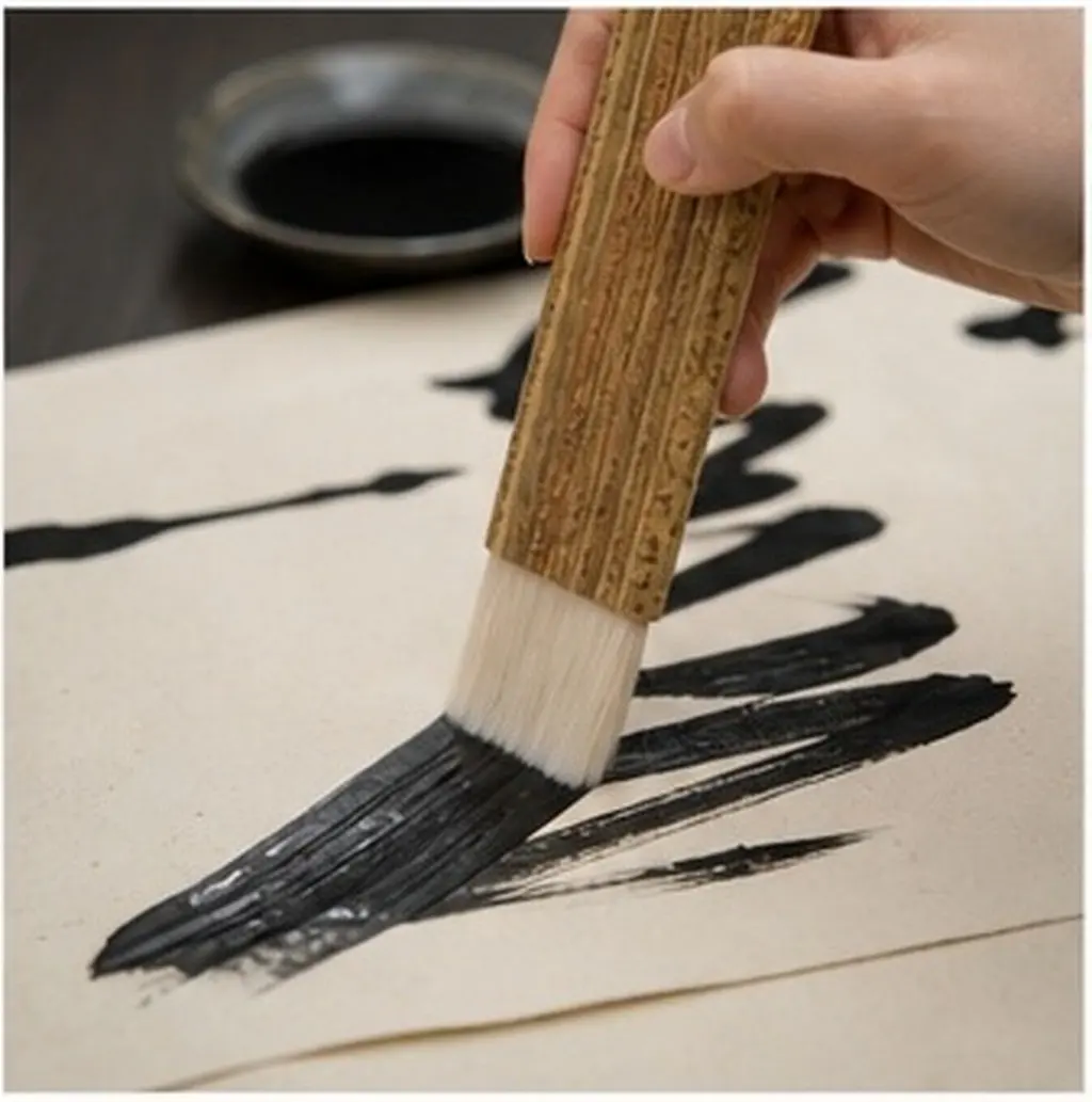 2Pcs Eco Bamboo Hake Brushes Soft Flexible Bristles for Watercolor Ink Calligraphy Sketching Pottery Acrylic Oil Painting Art