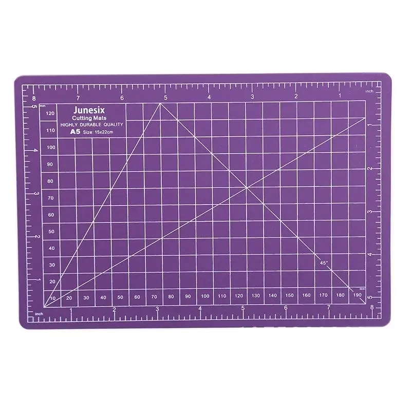 Grade impressa linhas placa do pvc, artesanato Quilting, auto cura, corte Mat, A5, 1pc