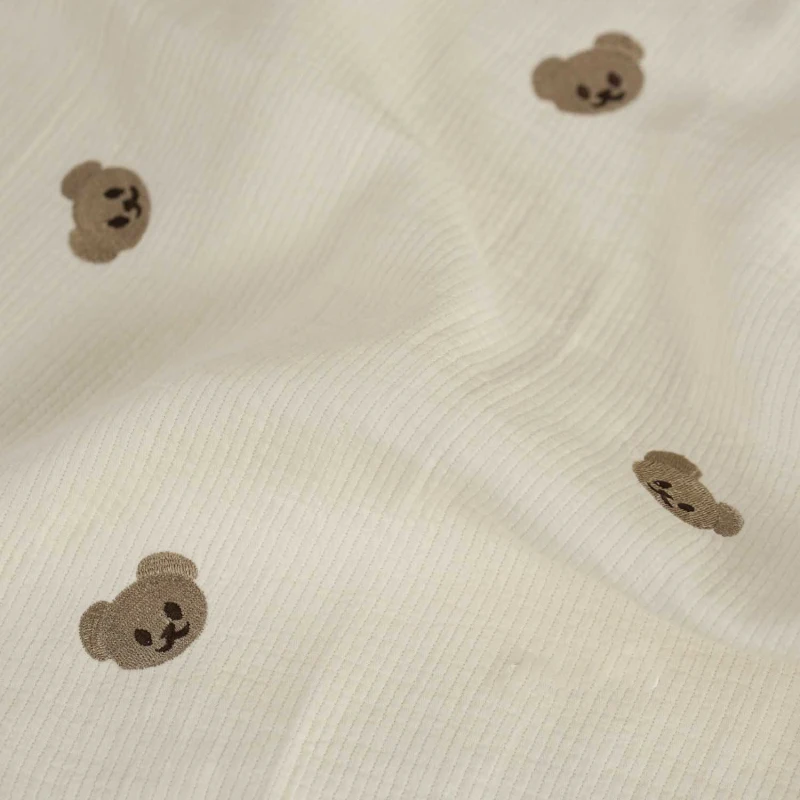 60x30cm Embroidery Bear Toddler Baby Crib Bumpers Pad for Infant Cot Safety Universal Anti-collision Cotton Liners Protector