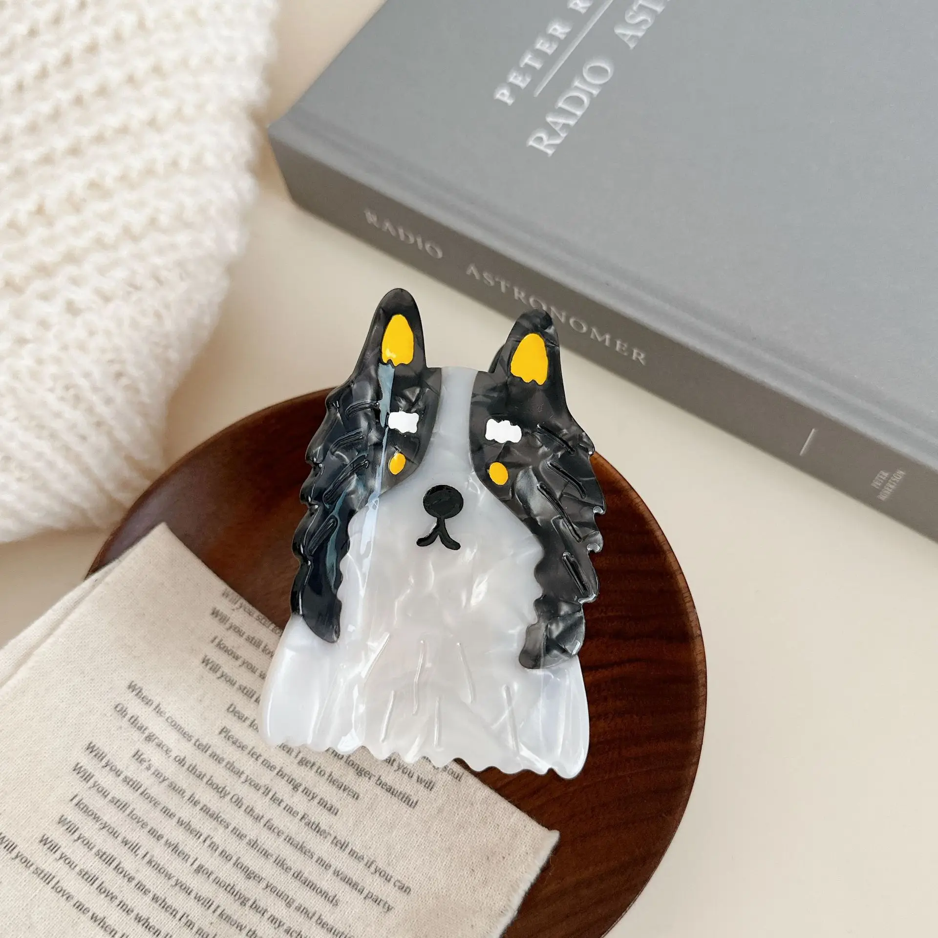 قطعة واحدة من جرو المرتفعات الغربية اللطيفة مع مشبك سمك القرش وشعر ذيل الحصان، إكسسوار شعر كرتوني النسخة الكورية