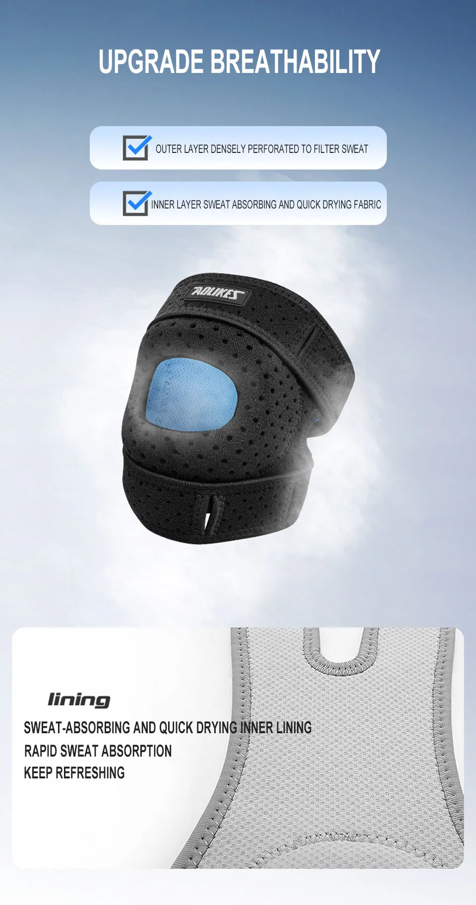 Aolikes 1pc Patella Knies tütze Knie kompression hülsens tütze für Frauen Männer Knies ch merzen Arthritis Schmerzen Sport Knies chutz Knies chützer – Detail 5