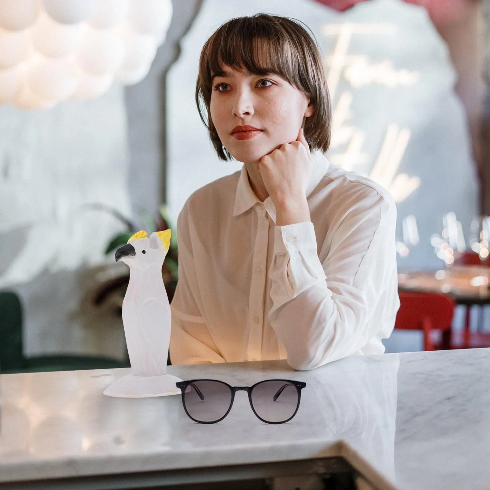 

1Pcs Parrot Glasses Stand Creative Wooden Eyeglass Holder Desk Organizer for Home Office Glasses Storage Frame Display Rack