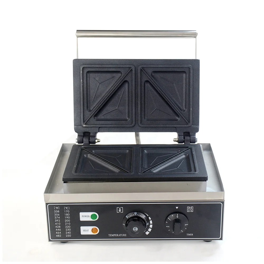 

New Commercial Electric Waffle & Breakfast Toast Sandwich Toaster with Timer