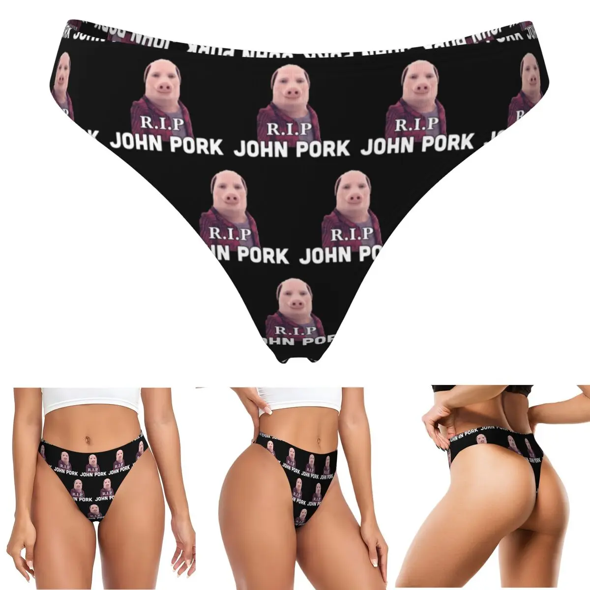 calcinhas-g-string-personalizadas-rip-john-pork-respiraveis-confortaveis-e-elasticas-para-mulheres