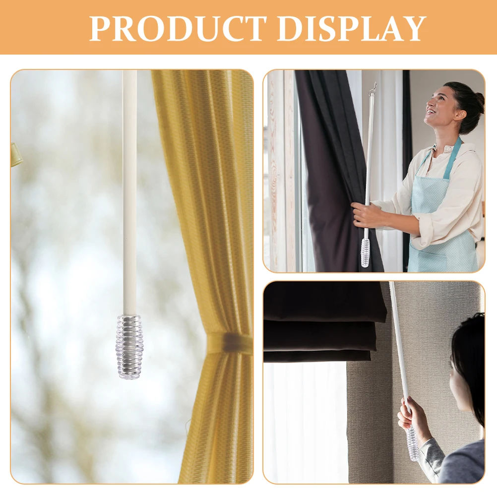 

Sturdy Lightweight Rod Long Manual Sliding Design Easy To Grip Ergonomic Drapery Wand Modern Curtain Stick Flexible Convenient