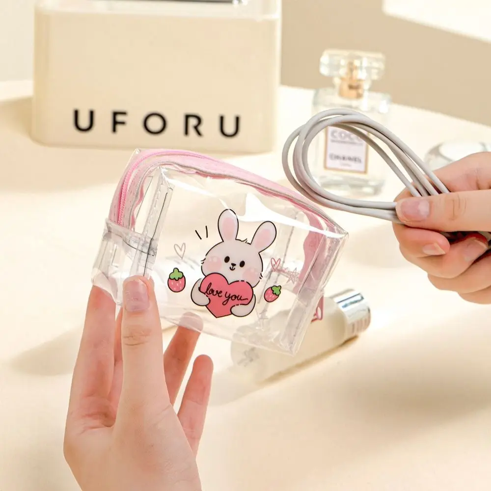 Management Box Transparent Phone Charger Bag Storage Anti Drop Data Cable Storage Bag Cartoon PVC Digital Storage Bag Data Cable