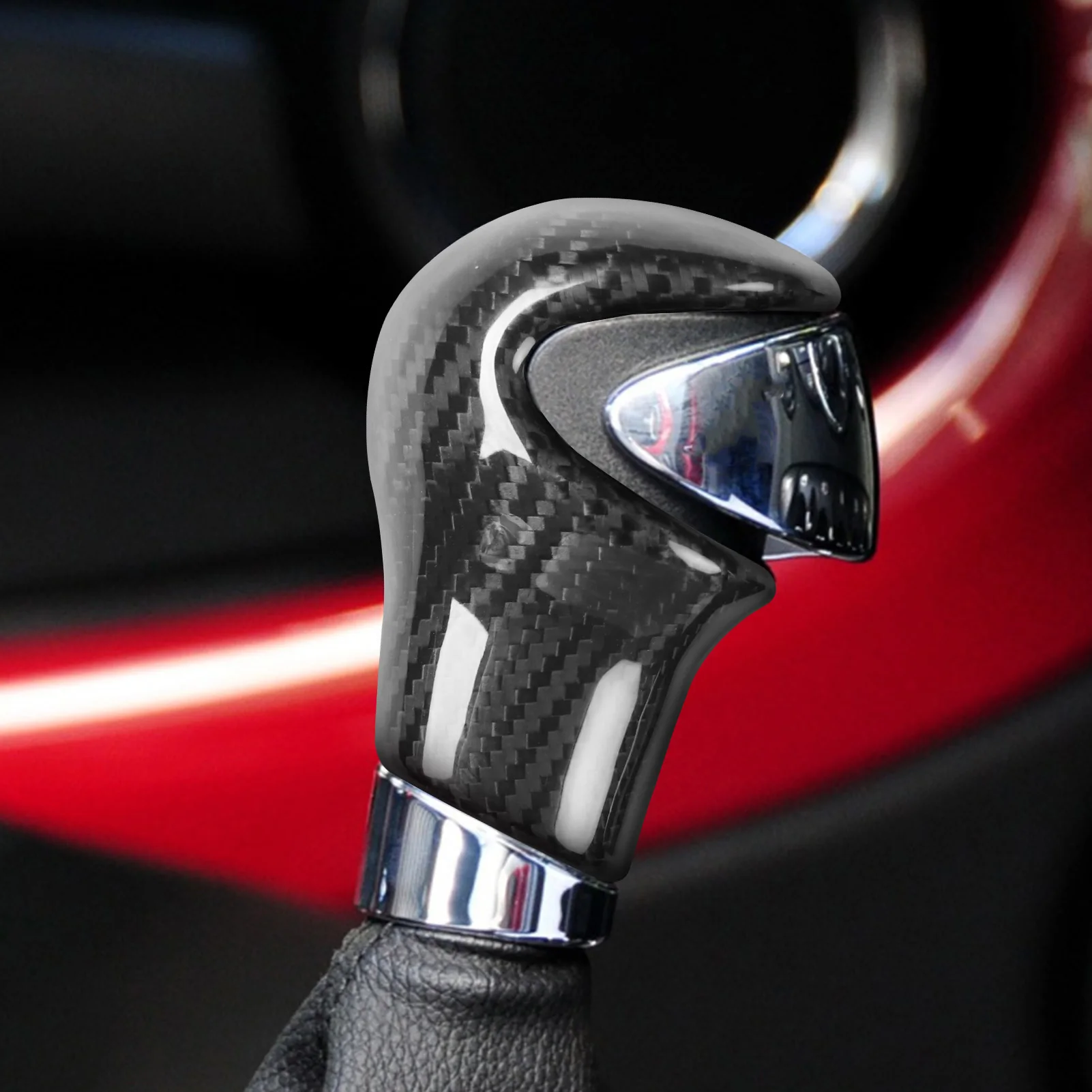 For BMW Mini R55 R56 R57 LCI R58 R59 R60 R61 Gear Shift Knob Head Cover Trim Dry Carbon Fiber Car Interior Accessories