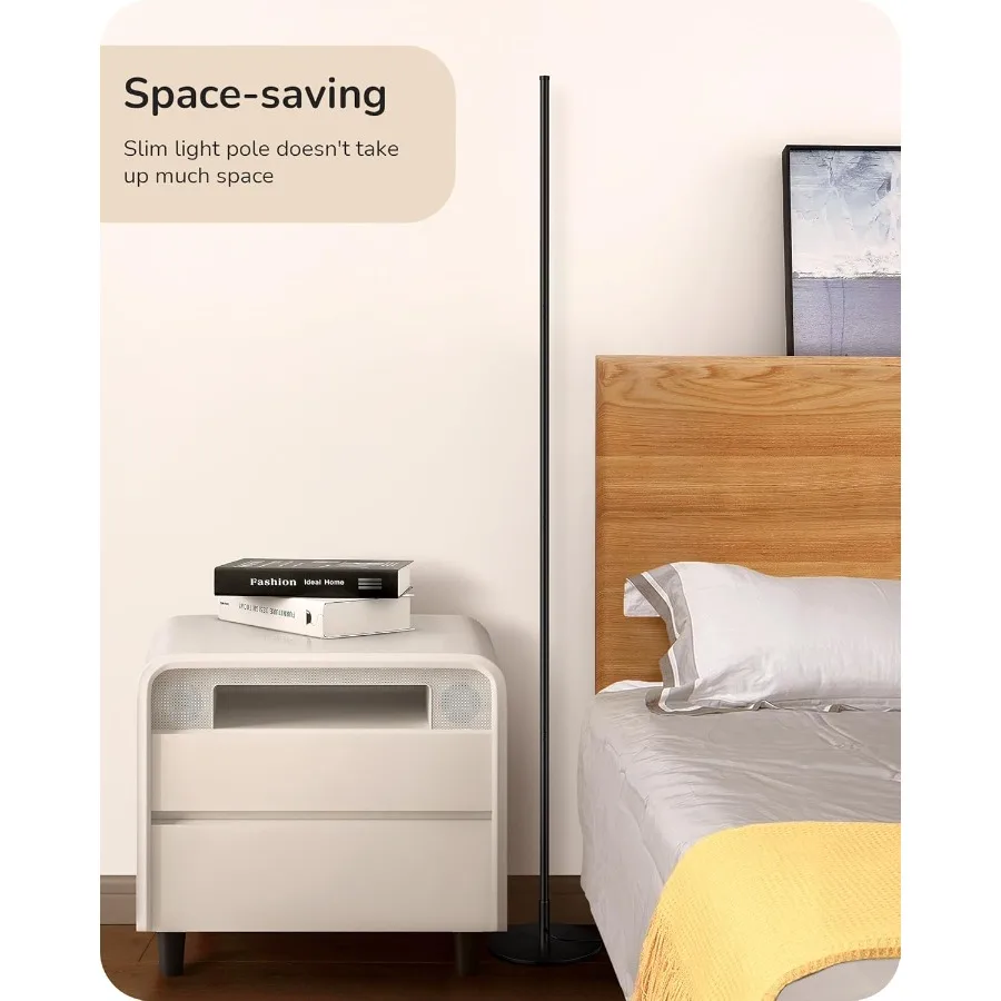 مصباح أرضي زاوية LED 57.5 ضوء أنيق قابل للتعتيم مع ارتفاع قابل للتعديل لغرفة المعيشة وغرفة النوم والمساحات المكتبية الدافئة Wh #3