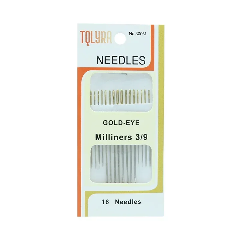 16pcs/Bag Tail Gold Plated Hand Sewing Needles Large Eye Thick Sewing up Needle Embroidery Mending Quilt Hand Sewing Combination