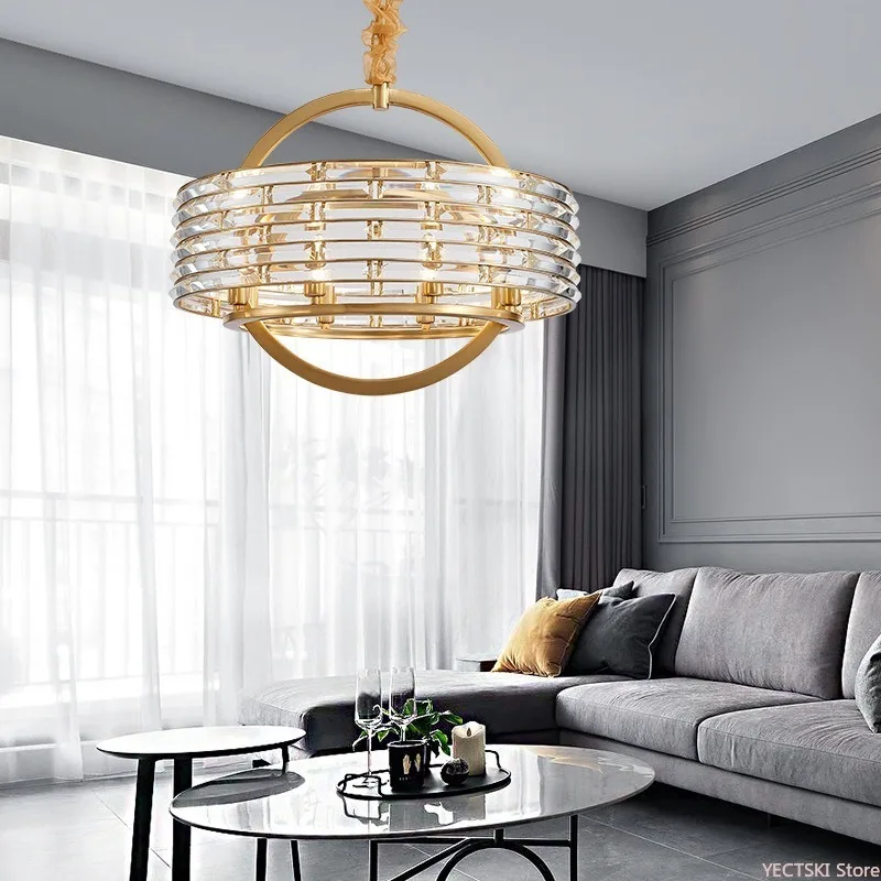 Nordic post-modern light luxury crystal chandelier creative model room, living room, exhibition hall, hotel lamps