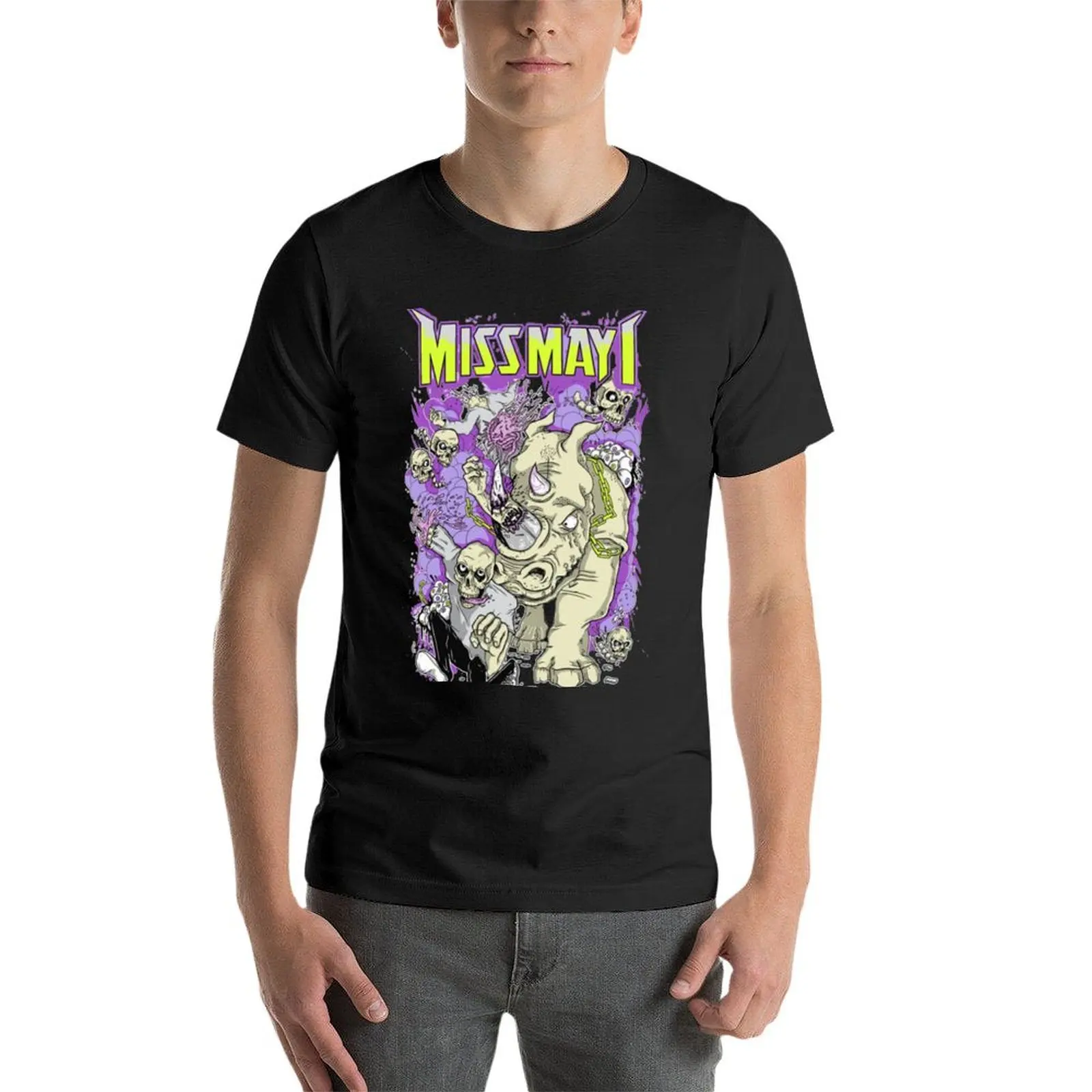 Camiseta de Miss may i band para hombres, ropa de anime vintage, tops lindos, ropa kawaii, camisetas