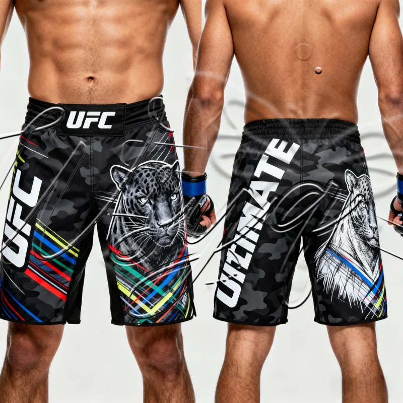 

25/26 New 3DUFC Boxing Beast Printed Fighting Shorts, Adult and Children's Quick Drying Sports Shorts, Sanda Sports Shorts