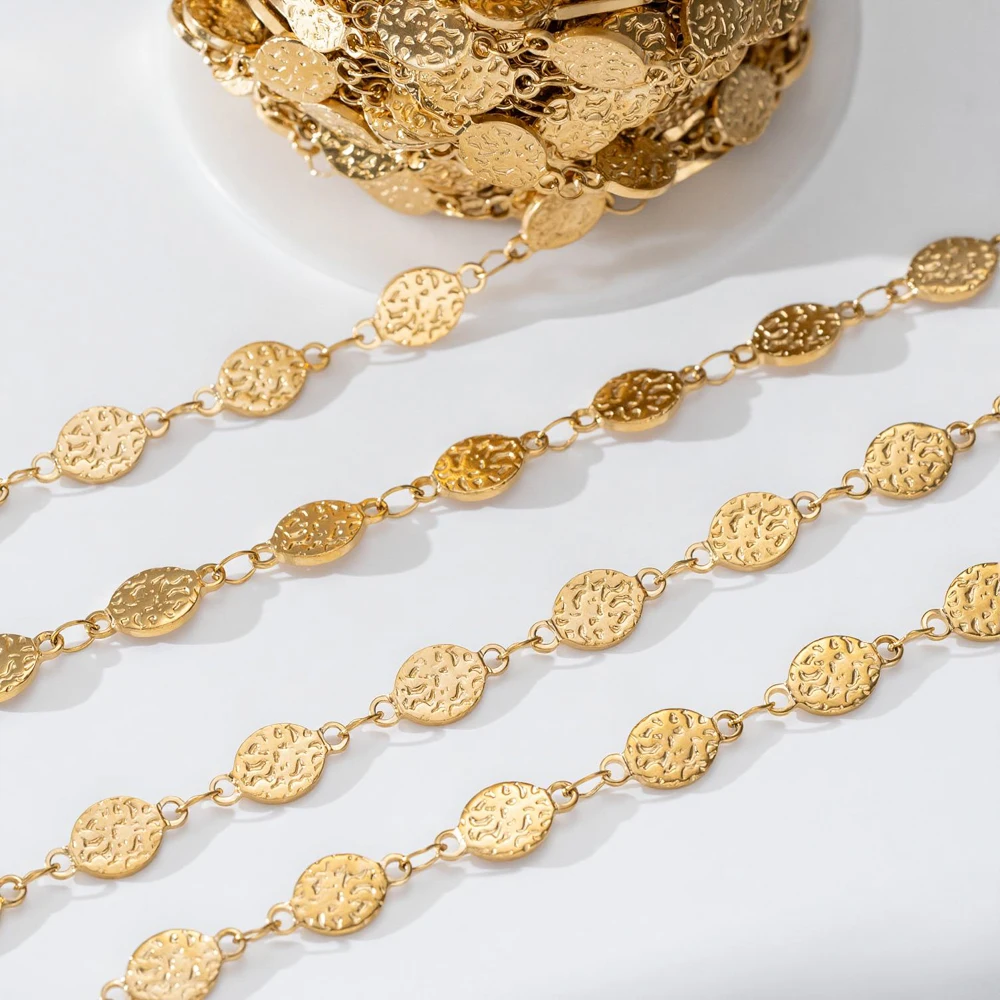 1m Edelstahl-Handgefertigte Kette mit Geprägten Stern-, Mond- und Herzformen für Schmuckherstellung, DIY-Halsketten und -Armbänder, Großhandel – Detail 2