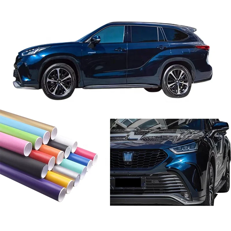 

Wholesale Factory Price Pearl Black Blue Color Changing PET Car Full Body Wrap Gloss Vinyl Protective Car Wrapping Film
