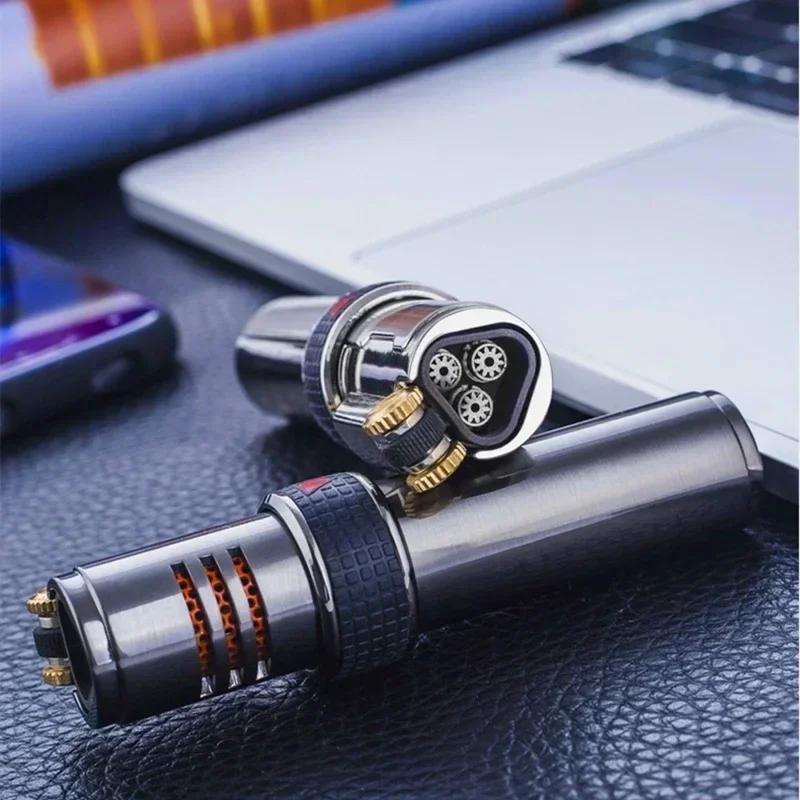 JOBON Lighter Windproof Three Direct-flush Metal Cigar Torch Creative Rotary Switch High-end Gifts Lighters Men's Jewelry Tools