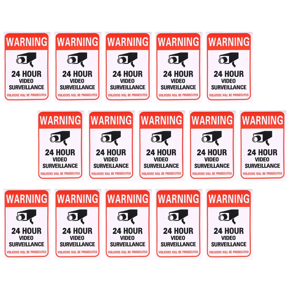 

100Pcs Security Warning Stickers Fade Resistant Camera Surveillance Sign Easy Mounting for Car Walls Gates Outdoor Use