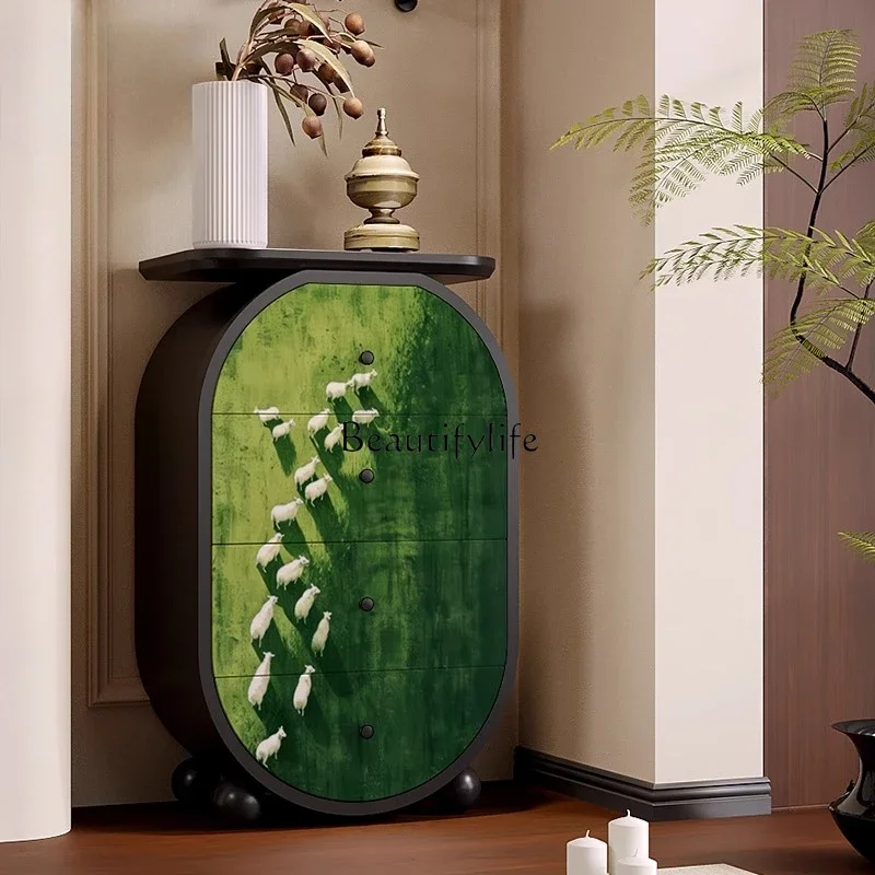 

ls 27Modern minimalist healing system drawer storage cabinet household bedroom four chest cabinet