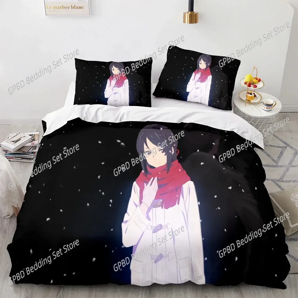Your Name Japan Anime Cartoon Bedding Set Single Twin Double Queen King Cal King Size Bed Linen Set