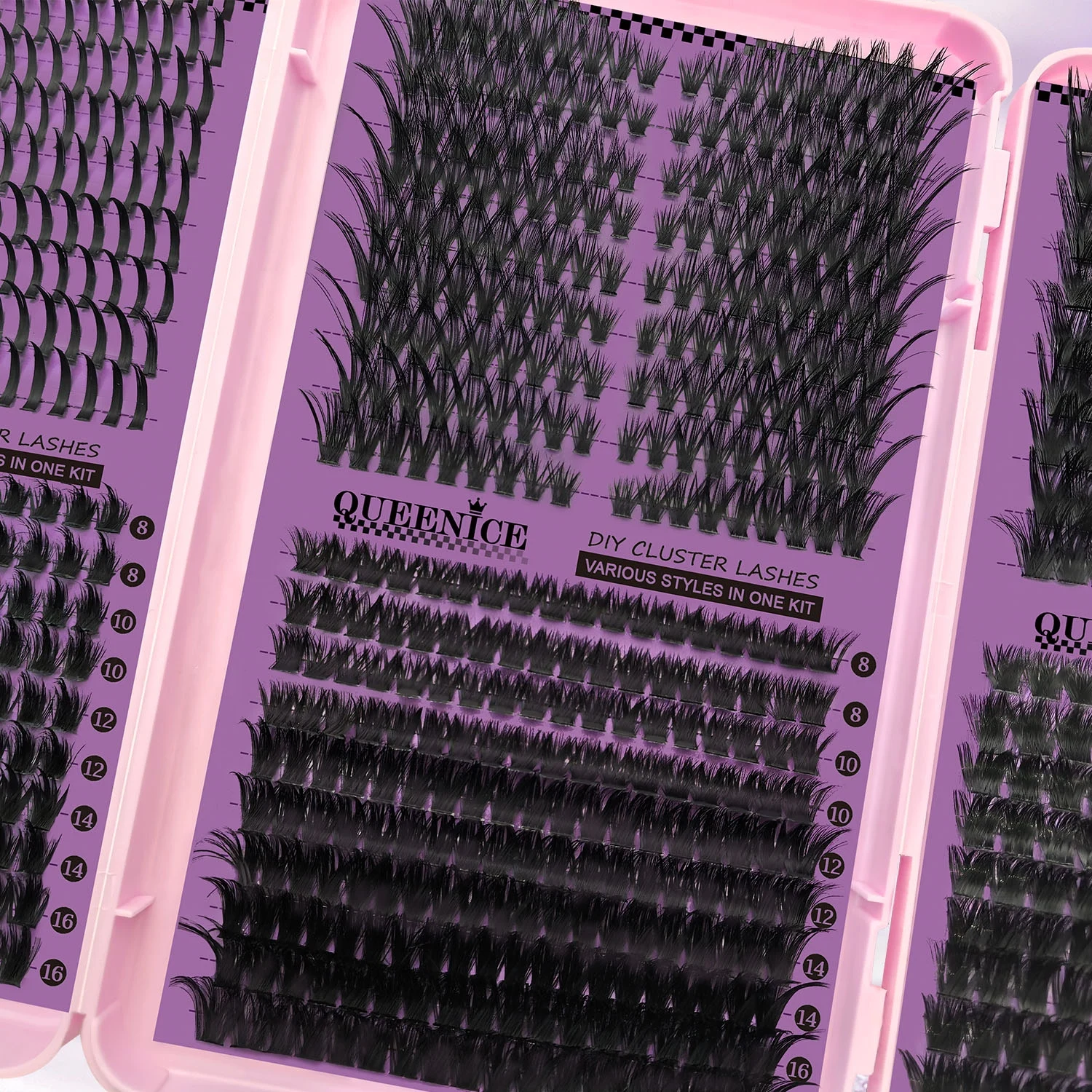 DIY Cluster-Wimpern 3-fach Wimpernbuch Große Kapazität 6 Stile Gemischte Einzelwimpern 8-16mm Spiky Manga Cat Eye Wimpernverlängerung – Detail 5
