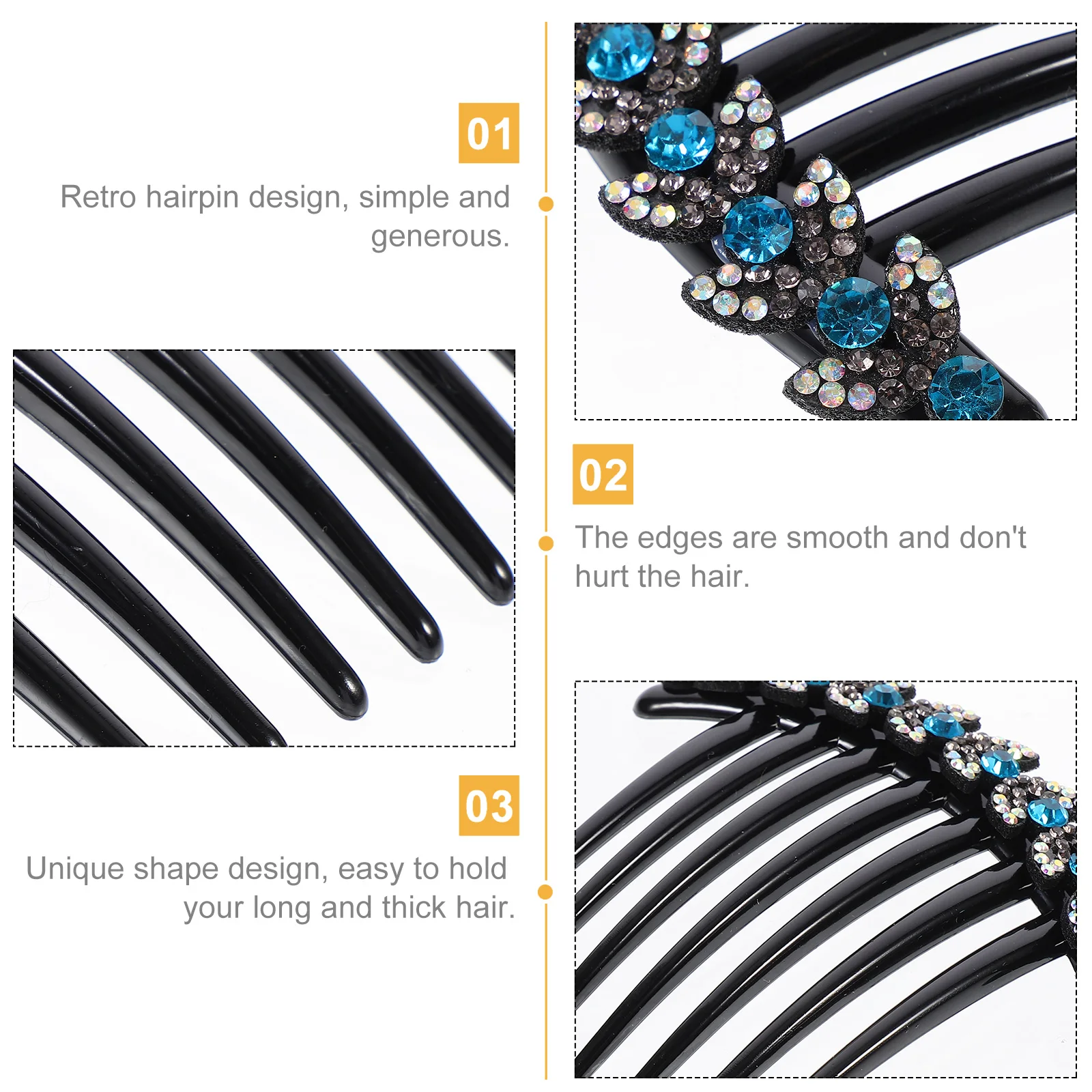 

The Flowers Hairpin Bride Accessories for Girls Resin Rhinestone Fork Stick