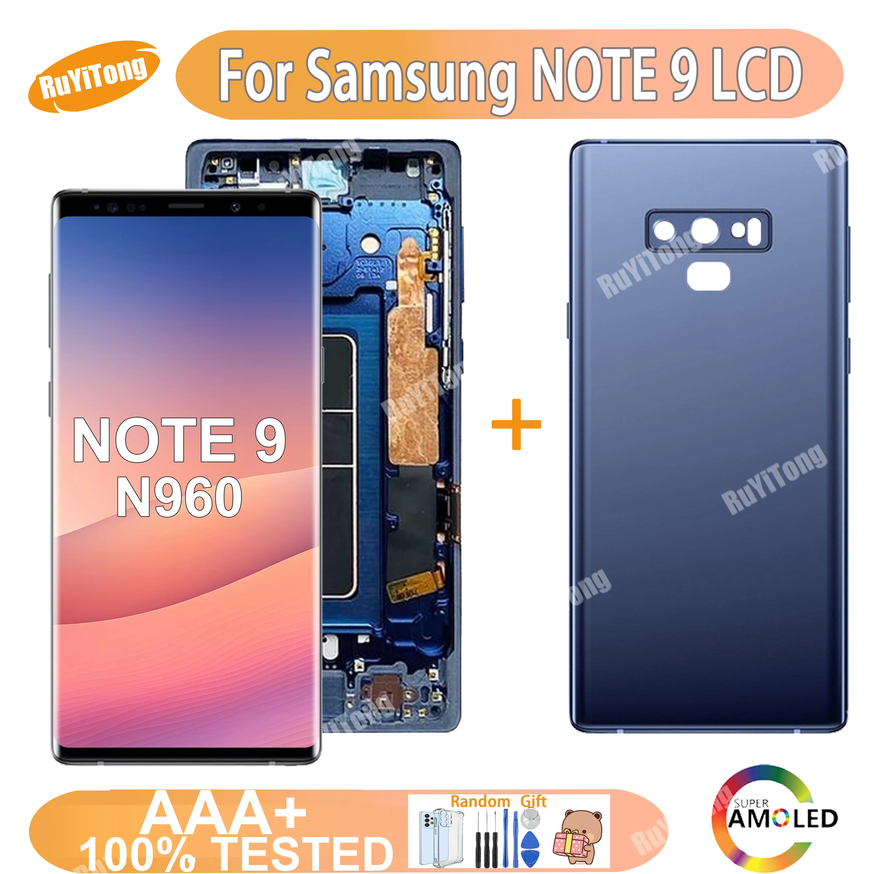 

AAA+ 100% Tested 6.4 Super AMOLED For Samsung Galaxy Note 9 N9600 N960 N960F LCD Display Touch Screen Digitizer Assembly