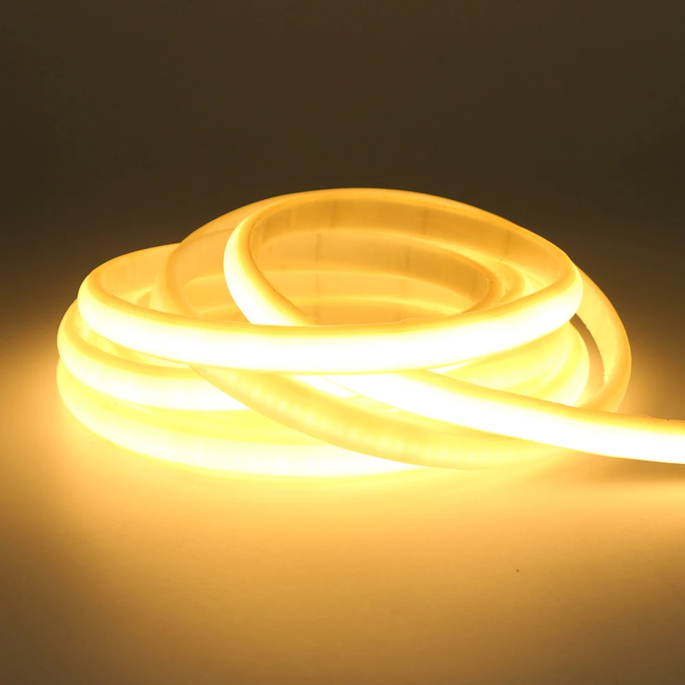 USB/Battery Powered 5V COB Neon Flexible Light 320 LEDs PIR Sensor Dimmer Switch Waterproof Silicone Tube Led Strip for Bathroom