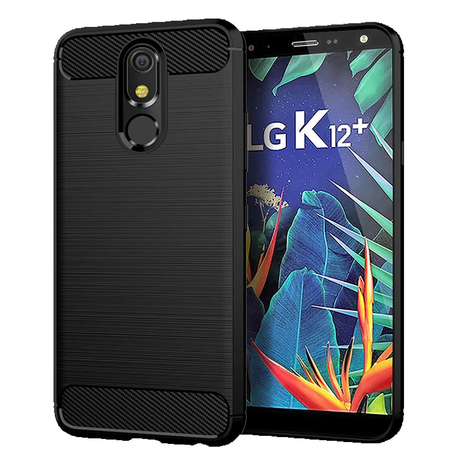 For LG Plus K11+ Alpha 2018 K8X Carbon Fiber Cover For Lg K12+ K10 Power K12 Max Shockproof Case Coque Fundas