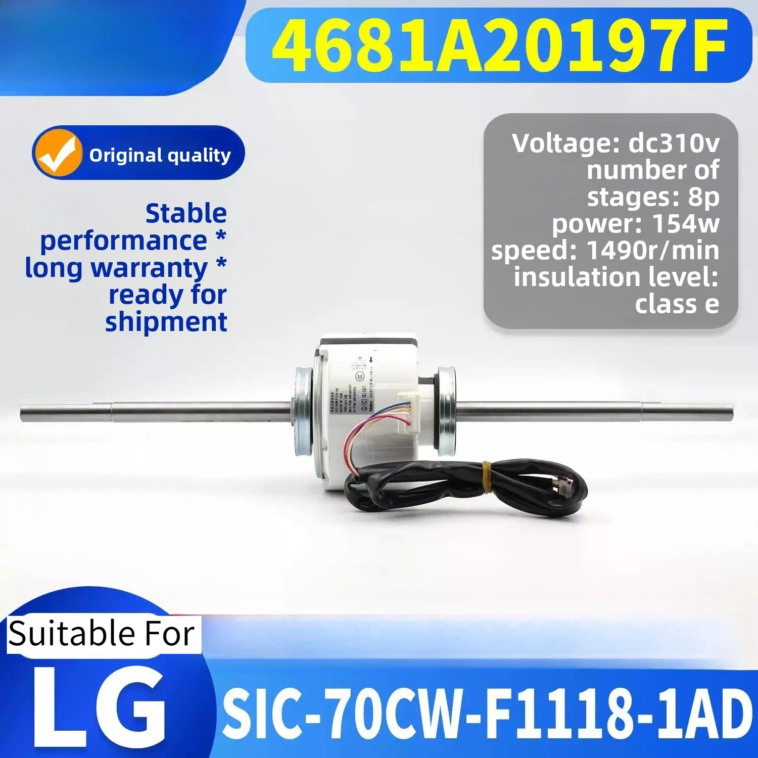 Air Conditioning Fan Motor EAU62004011  New 4681A20197F 4681A20198D