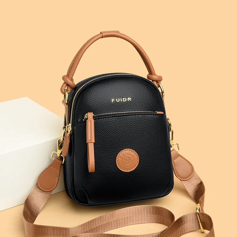 

Leather Women's Mobile Phone Bag Diagonal Span Middle-aged Mother Bag 2025 New Handbag Fashionable Versatile Shoulder Small Bag