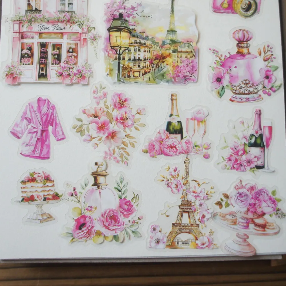 

28pcs Paris Holiday Style PVC and Paper Sticker Scrapbooking DIY Gift Packing Decoration Tag