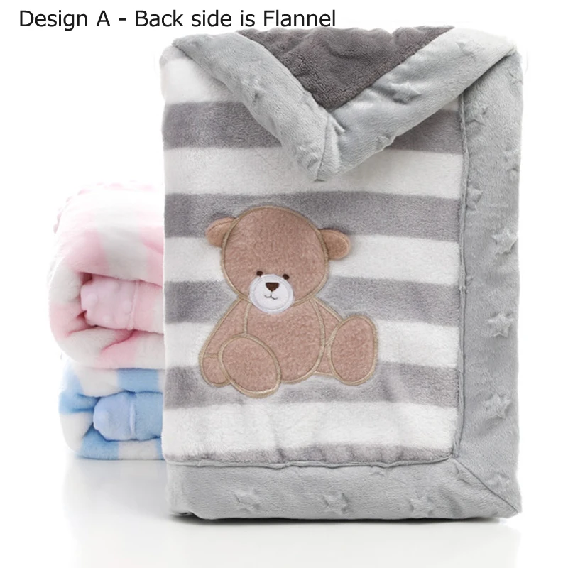 Coperta per bambini del fumetto addensare flanella a doppio strato busta calda Swaddle passeggino morbido avvolgere biancheria da letto per bambini